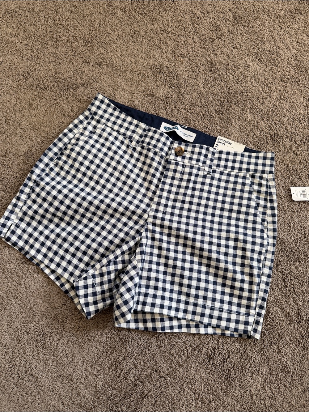Woman’s Navy & White Gingham Shorts - Brand: old navy